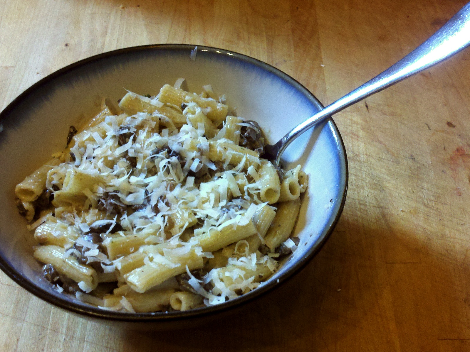 Parmesan Mushroom Pasta with Truffle Oil