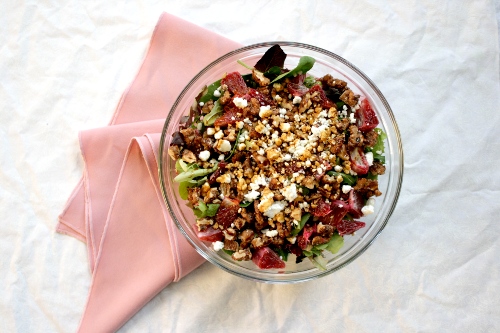 blood orange and candied walnut salad