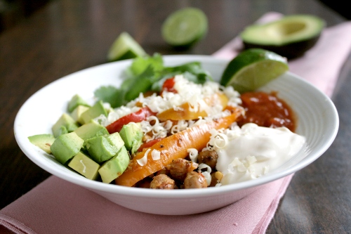 roasted chickpea fajitas