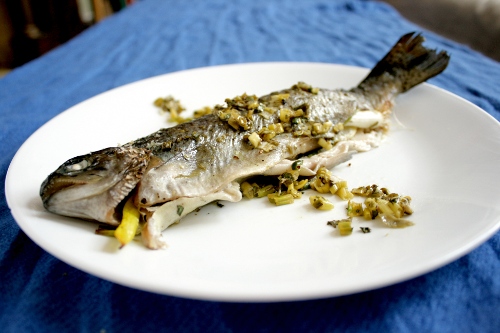 whole fish with salsa verde