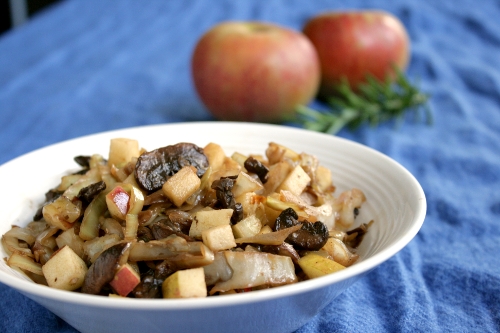 mushroom apple gouda hash