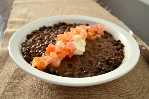 spicy citrusy black beans