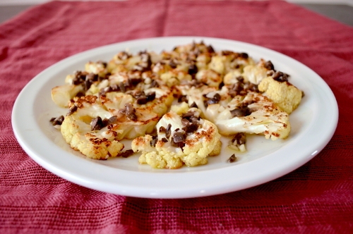 roasted cauliflower with olive vinaigrette