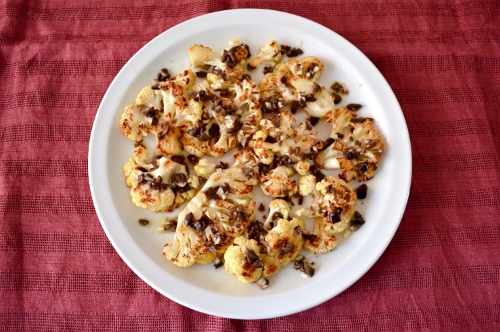 roasted cauliflower with olive vinaigrette