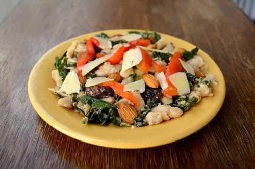 warm kale, white bean, and anchovy salad